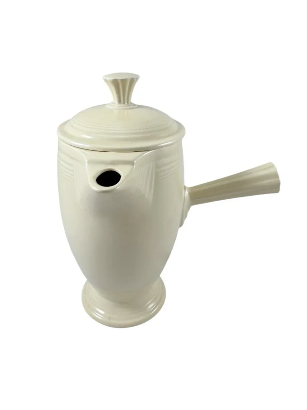 Fiesta Old Ivory Cream Stick Handle Demitasse Coffee Pot & Lid Vintage 1940s